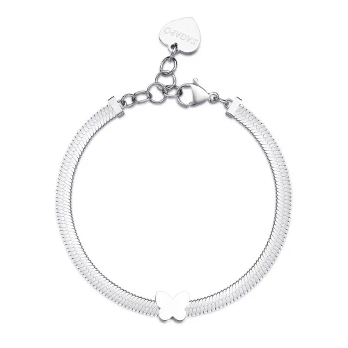 Bracciale catena snake in acciaio 316L con farfalla.