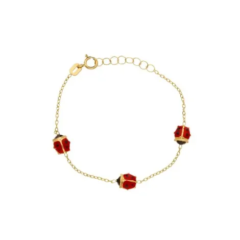 Bracciale Tre Coccinelle Passanti Oro Giallo 18kt