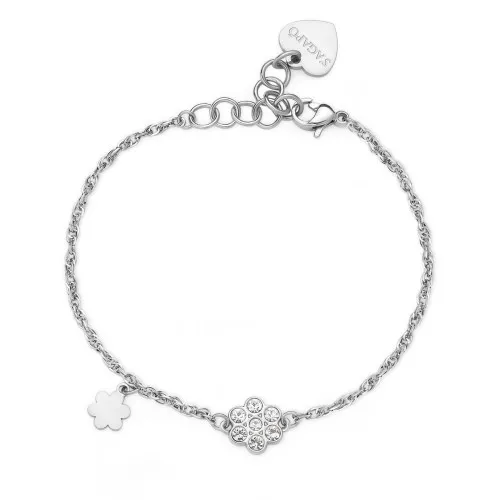 Bracciale  con centrale a forma di fiore e cristalli