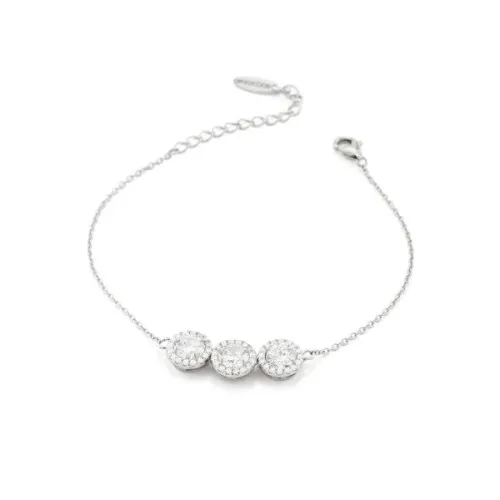 Bracciale con centrale a tre cristalli bianchi Boccadamo