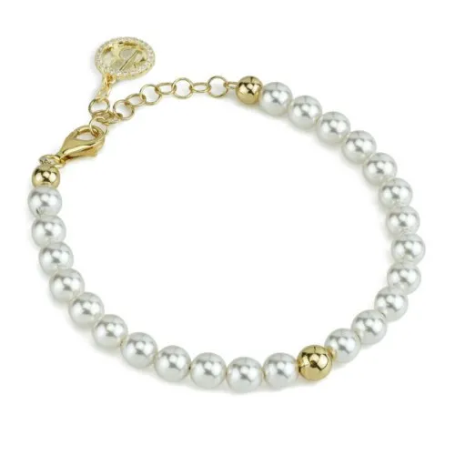 Bracciale con filo di perle e boule centrale Bottega Boccadamo
