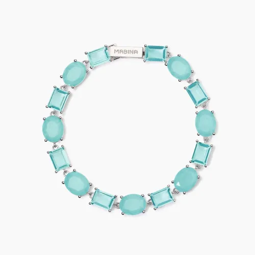 Bracciale con fusion stone acquamarina Mabina