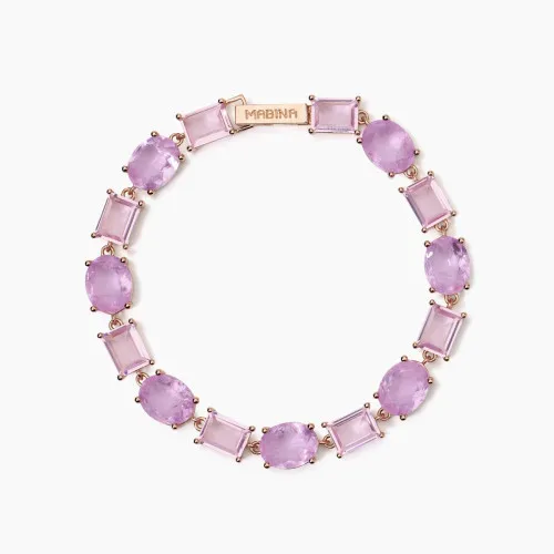 Bracciale con fusion stone glass rosa Mabina