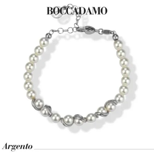 Bracciale con perle e decoro a spirale in argento Boccadamo