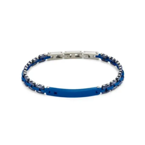 Bracciale con zircone blu uomo Boccadamo
