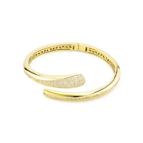 Bracciale contrarié coloro oro giallo con pavè di zirconi Boccadamo