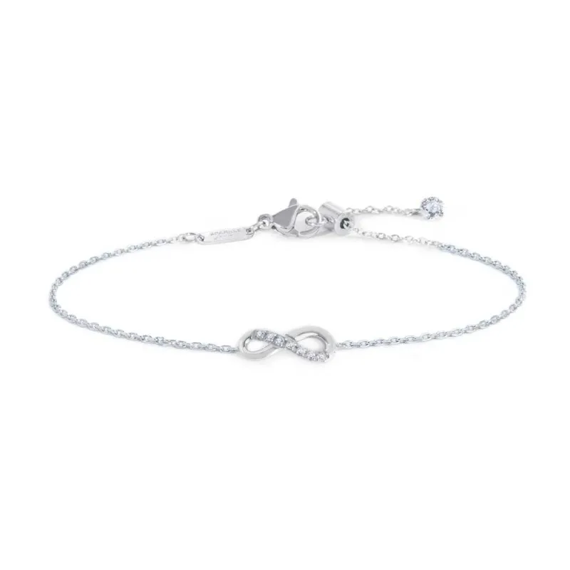 Bracciale infinito con zirconi bianchi