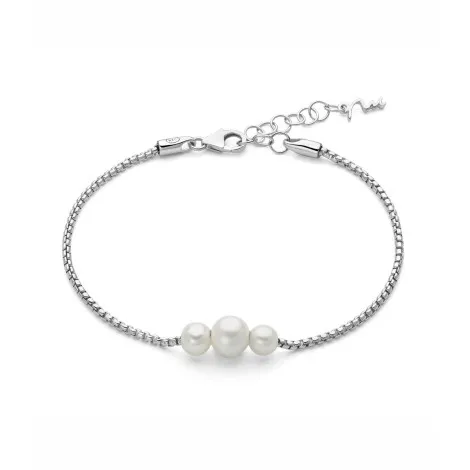 Bracciale Miluna Argento Tre Perle Miss Italia PBR3616