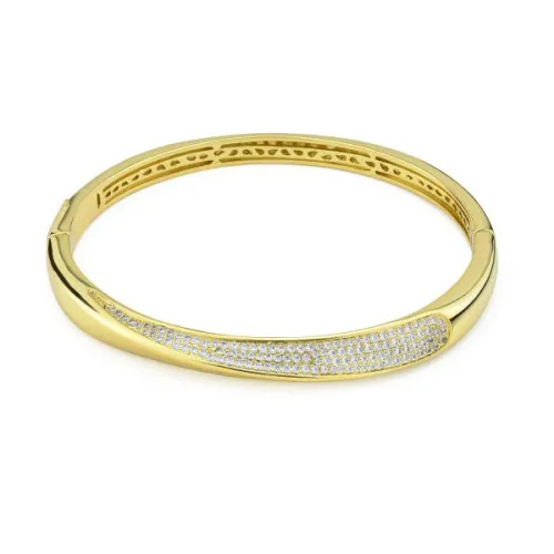 Bracciale placcato oro giallo con pavè di zirconi Boccadamo