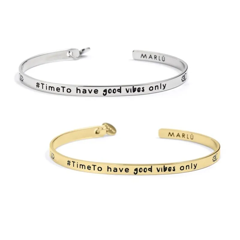 Bracciale rigido timeto have good vibes