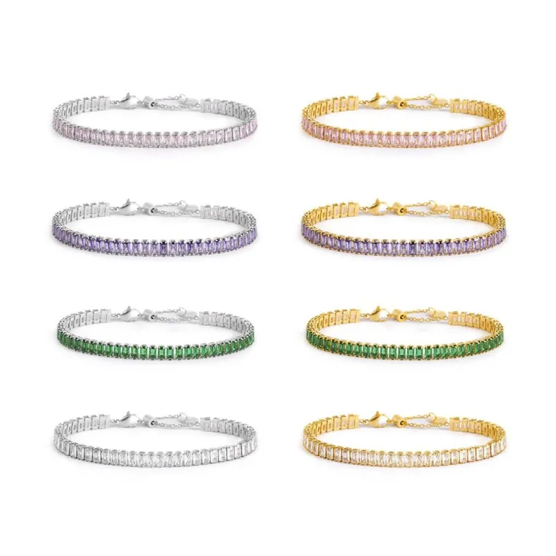 Bracciale tennis zirconi baguette