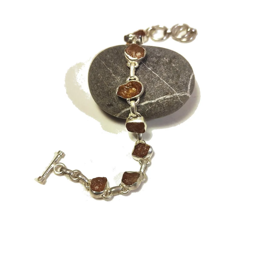 Armband mit rohem IMPERIALTOPAS in Silber – KIA