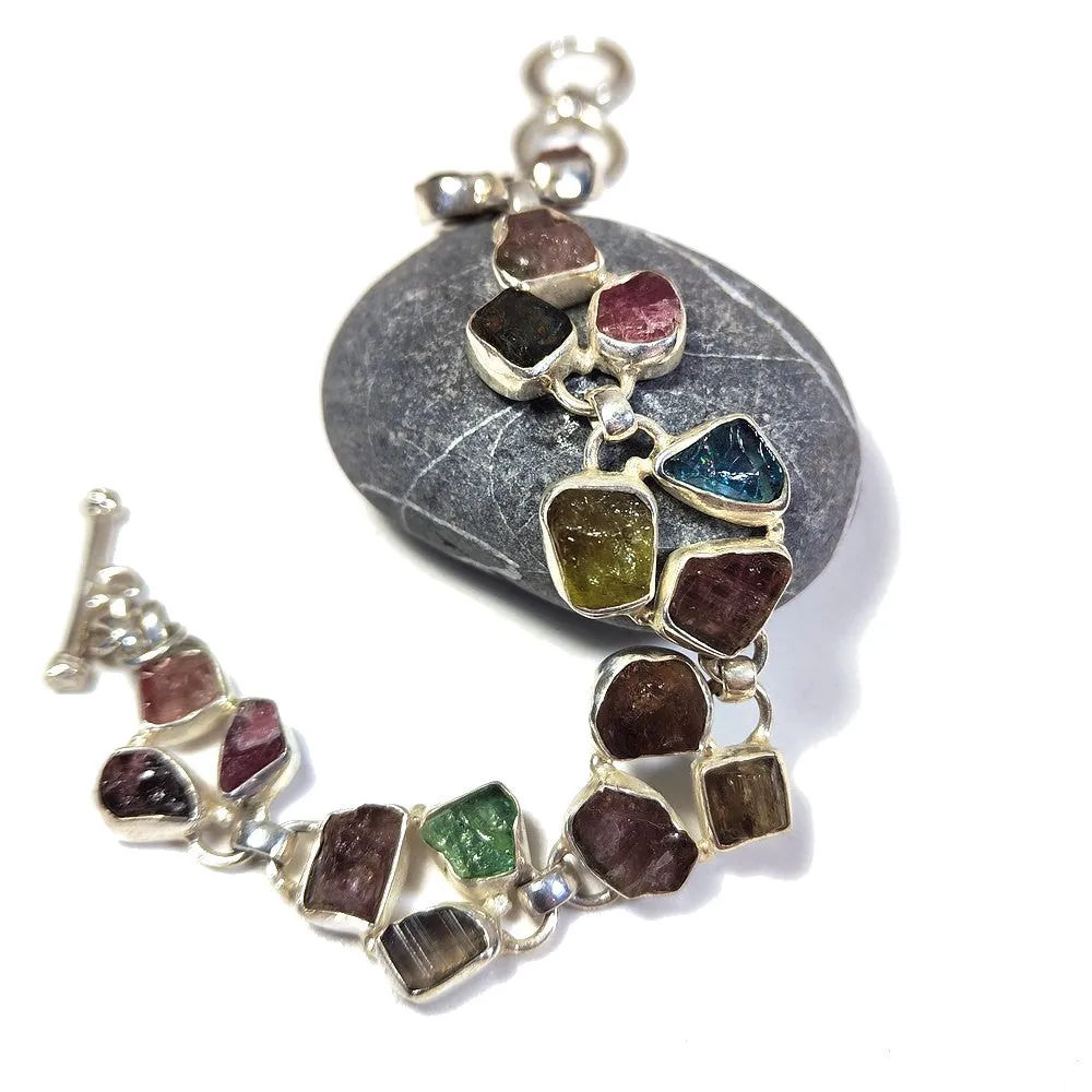 NAYA ARMBAND mit rohem Turmalin in 925er Silber