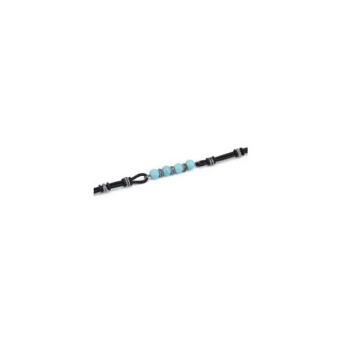 Bracciale uomo di cuoio con turchese Boccadamo