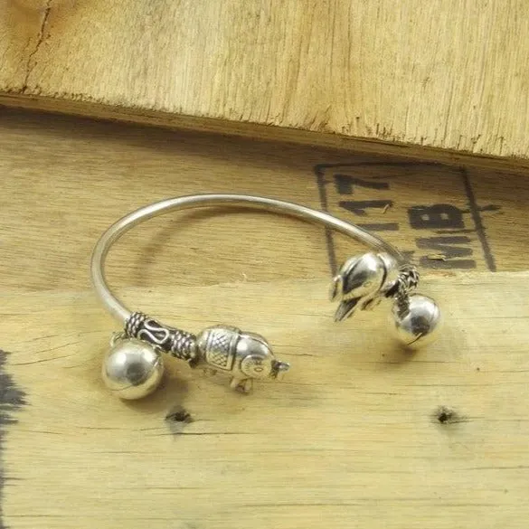 Starres Armband aus 925er Silber Elefant