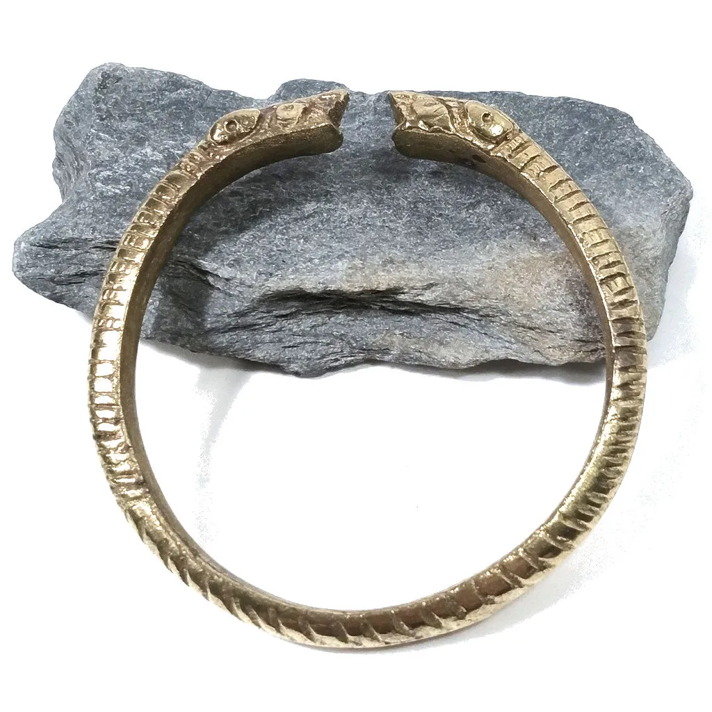 Brass bracelet with two NAGA snakes Handcrafted bracelet | ETHNIC BRACELET