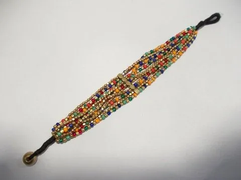 Bracciale etnico Naga in ottone multicolor