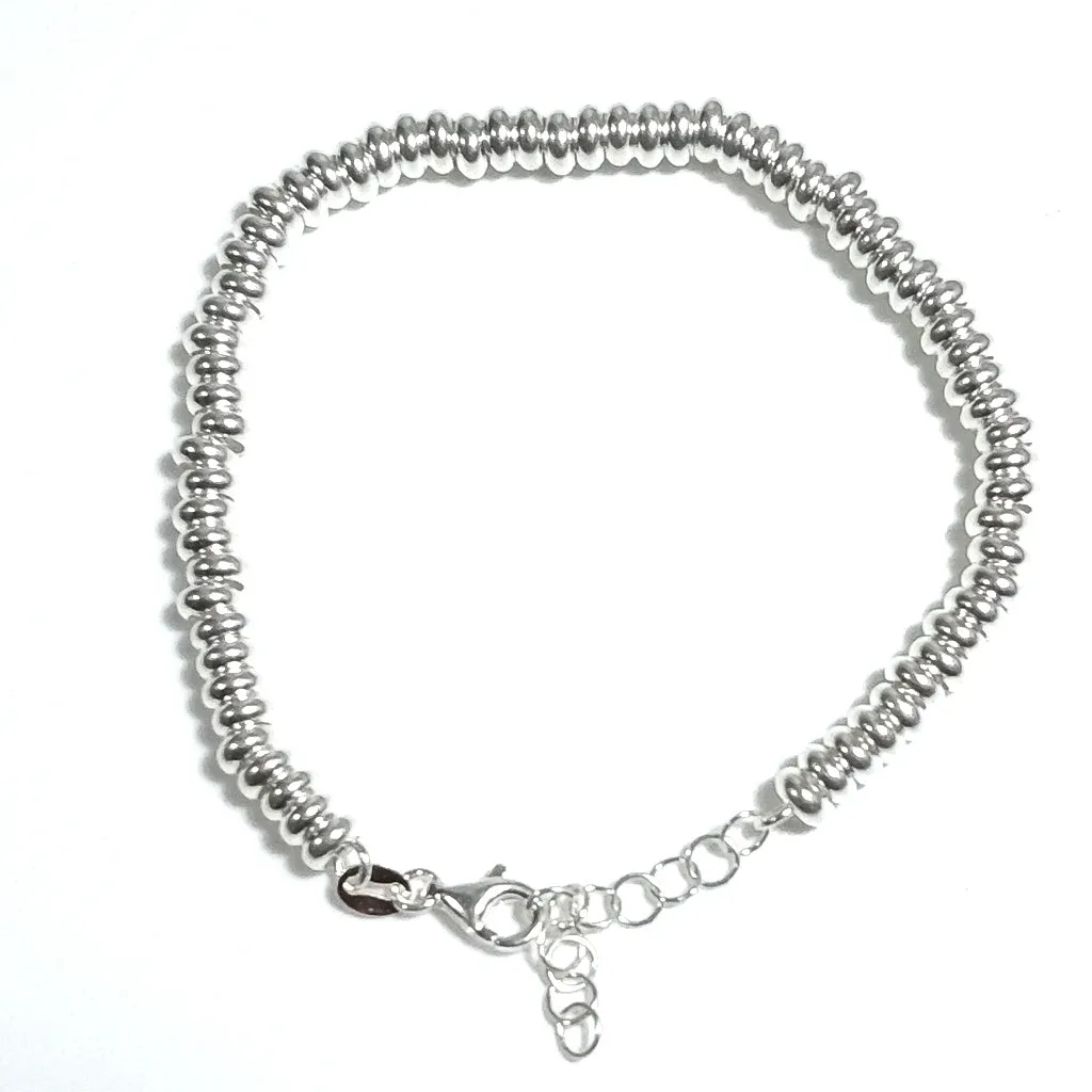 SILBERARMBAND mit kleinen Scheiben - SURF