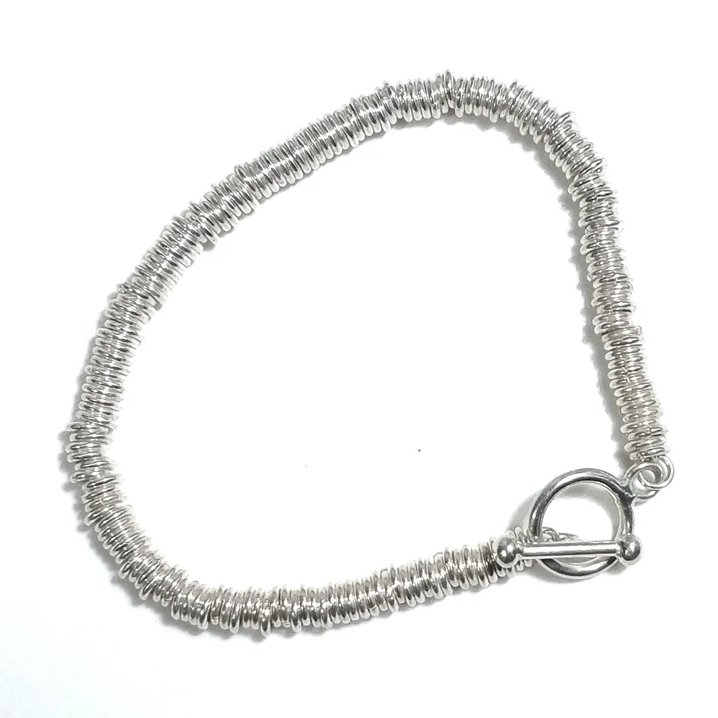 SILBERARMBAND mit massiven Scheiben – JHANSI