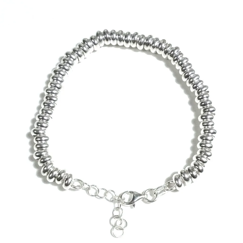 SILBERARMBAND mit hellen Scheiben - HYPE