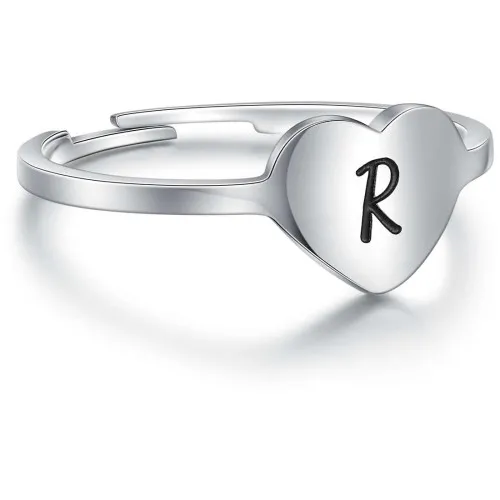 BRAND 02RG001R  Anello Regolabile con Cuore e Iniziale R