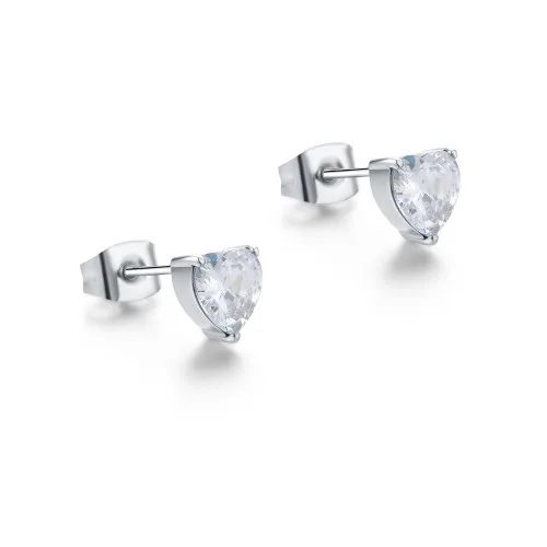 Brand gioielli orecchini lobo cuore bianco