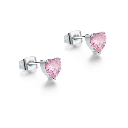 Brand gioielli orecchini lobo cuore rosa