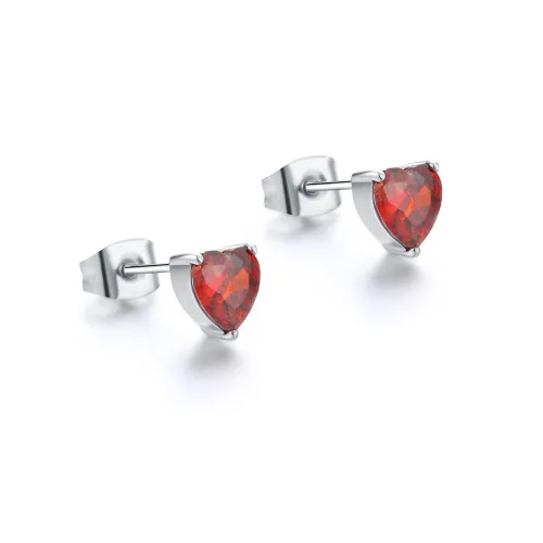 Brand gioielli orecchini lobo cuore rosso