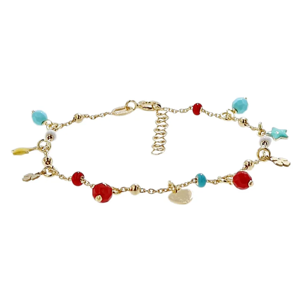 Bracciale con Ciondoli Colorati in Argento 925 e Smalto