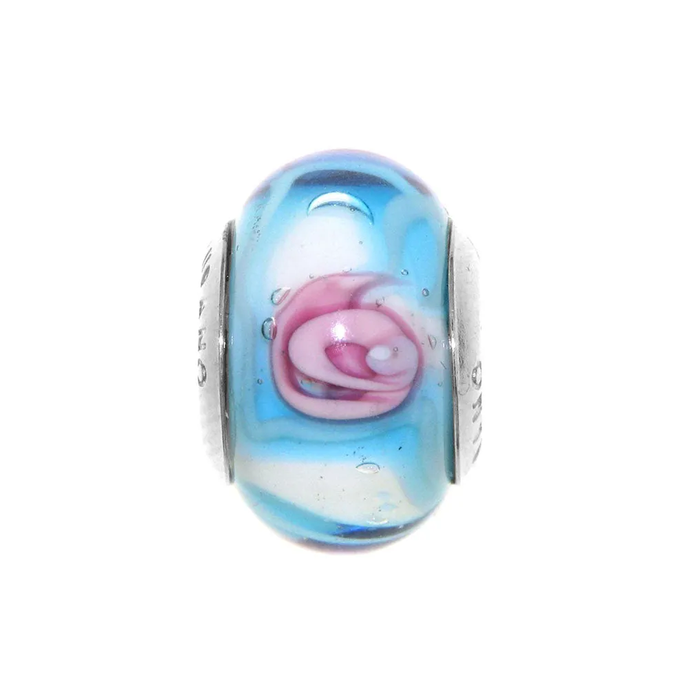 Charm disegni Rosa e Azzurro in vetro di Murano