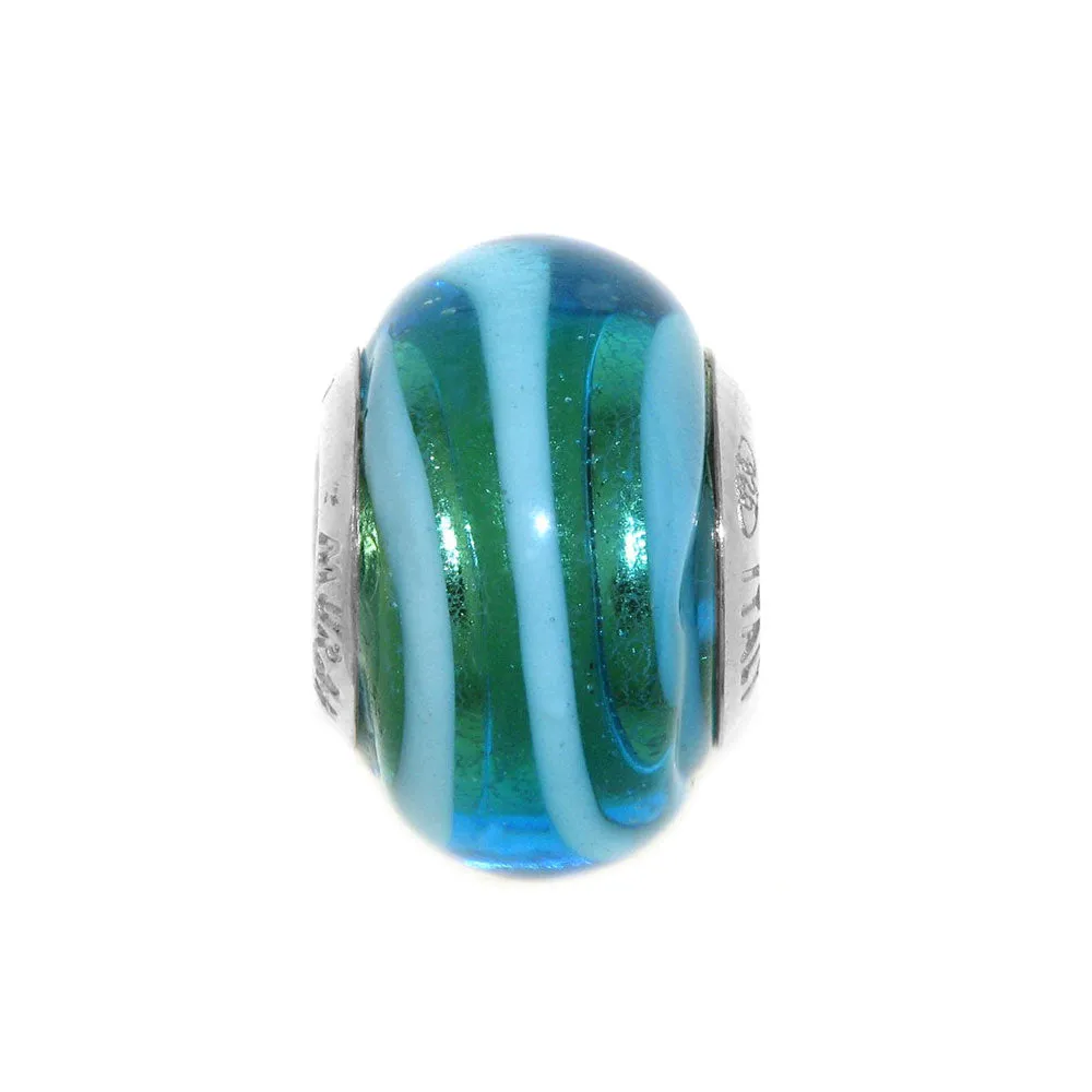 Charm in vetro di Murano sfumature Acquamarina