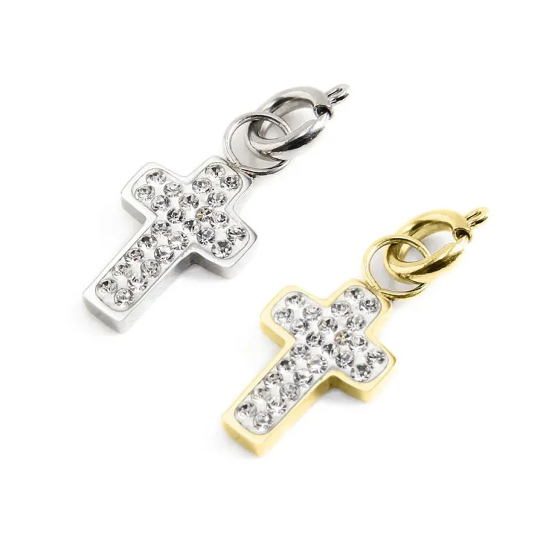 Charm croce con cristalli
