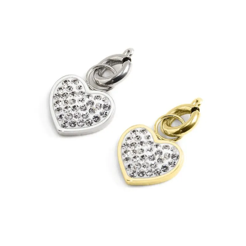 Charm cuore con cristalli