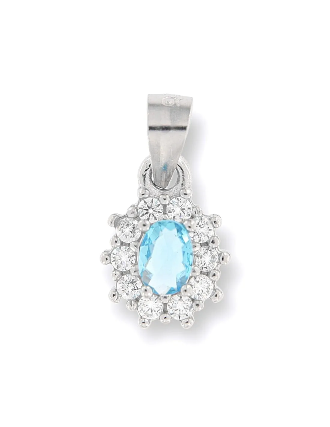 Ciondolo Argento Rodiato Principessa Celeste 4x3MM