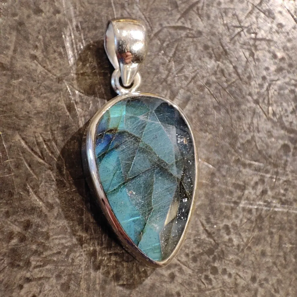 925 Silber Labradorit-ANHÄNGER - DANYA