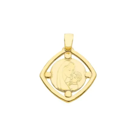 Ciondolo Madonna Con Bambino Oro Giallo 9kt