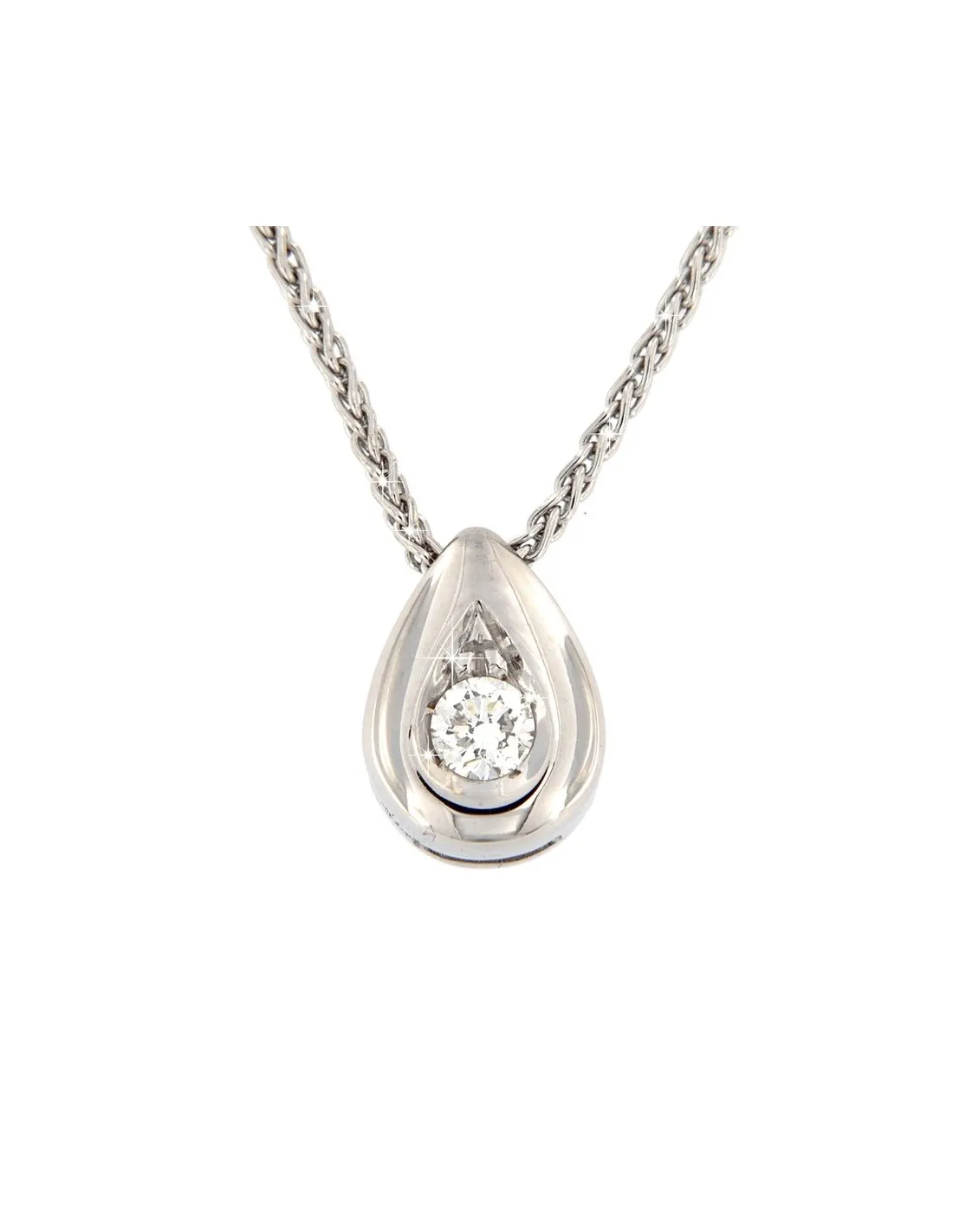 CIONDOLO ORO GOCCIA DIAMANTE 0,12 CARATI