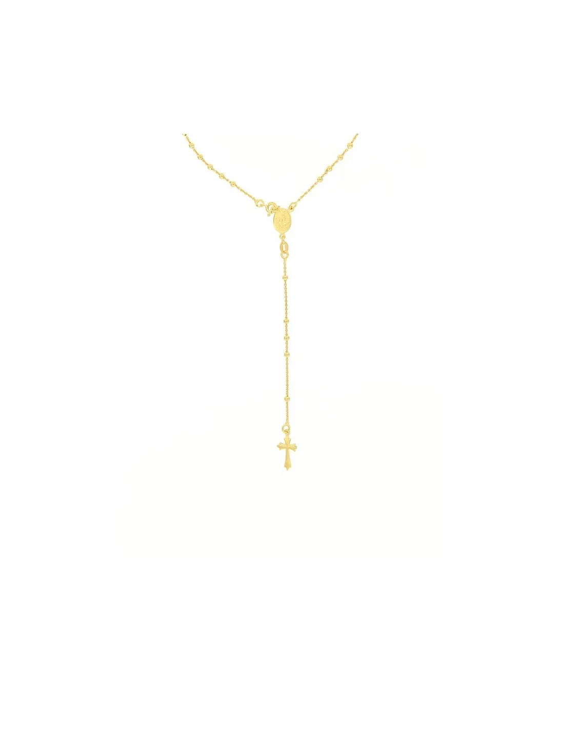 Collana Argento Dorato Rosario Con Pendente