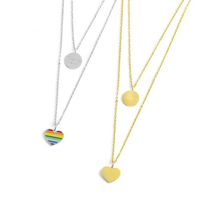 Collana cuore arcobaleno