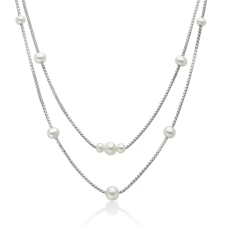 Collana Miluna Due Fili di Perle Miss Italia PCL6630