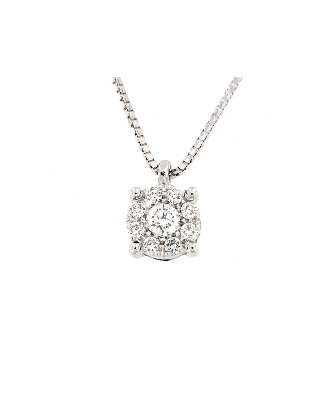 COLLANA ORO BIANCO PUNTO LUCE MAGIC 0,19 CARATI MIS 3