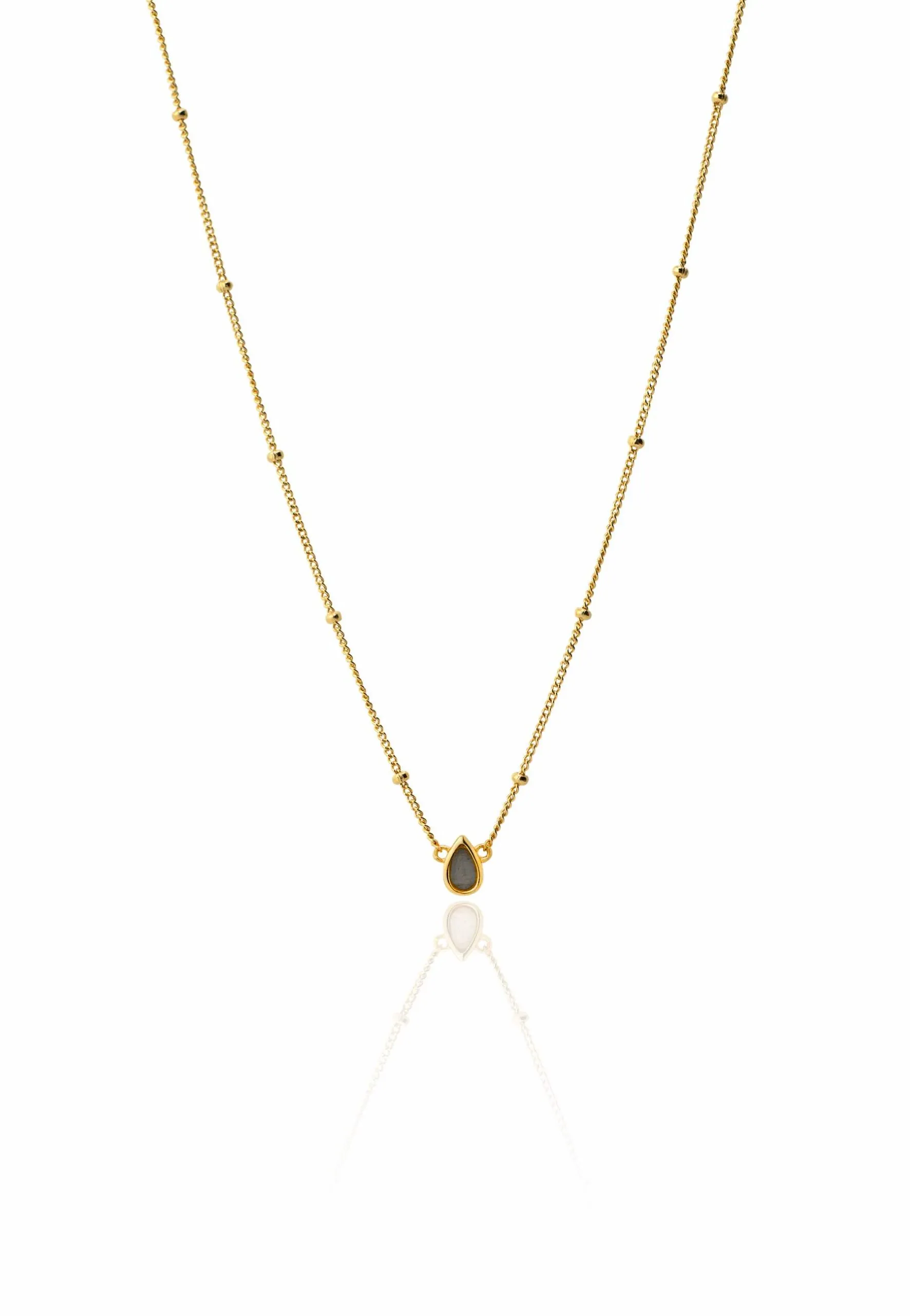 Collar LABRADORITE DROP oro