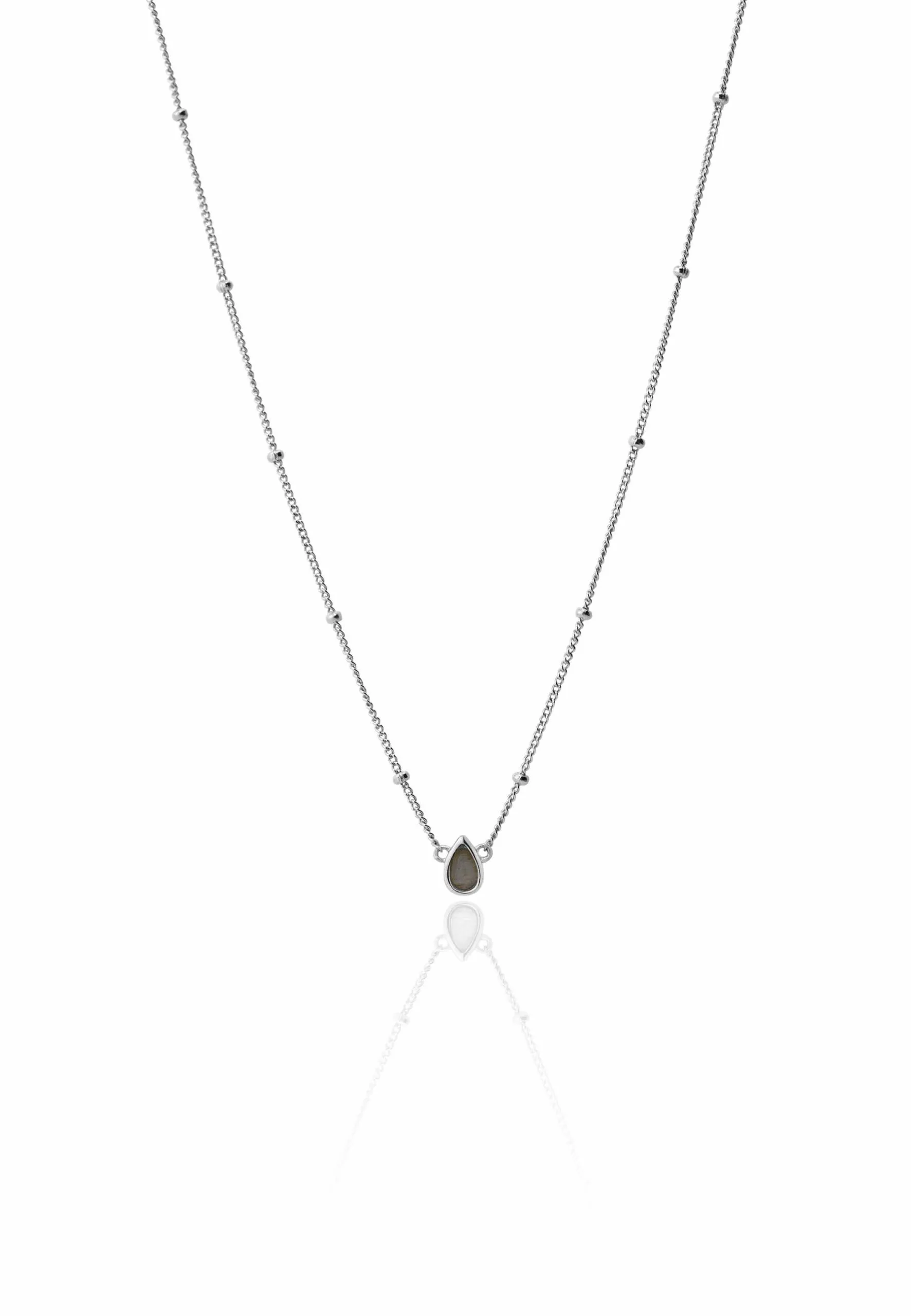 Collar LABRADORITE DROP plata