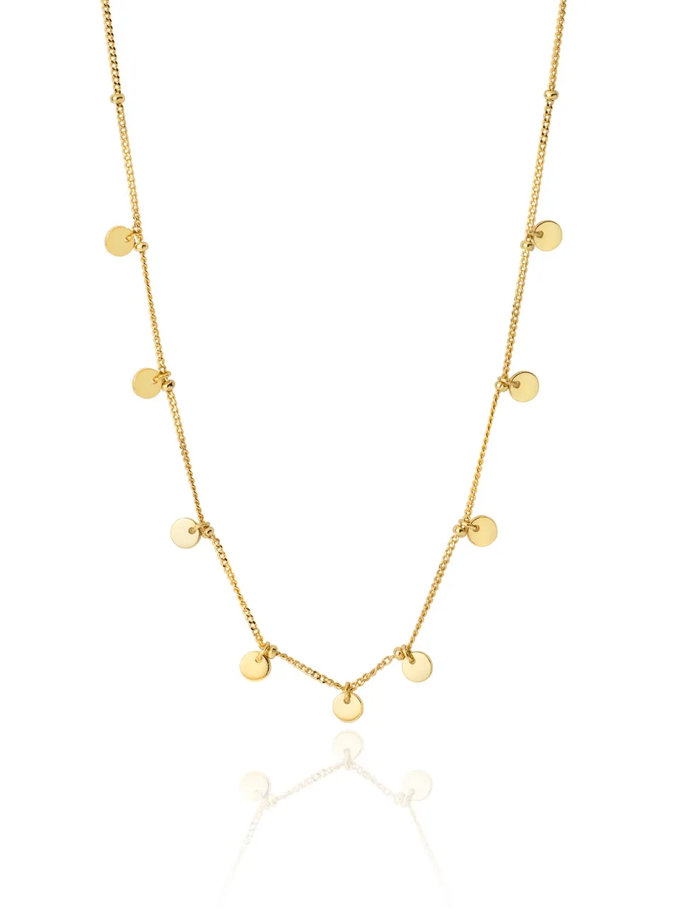 GYPSY GLD. Collar plata de ley, baño oro, moneditas.