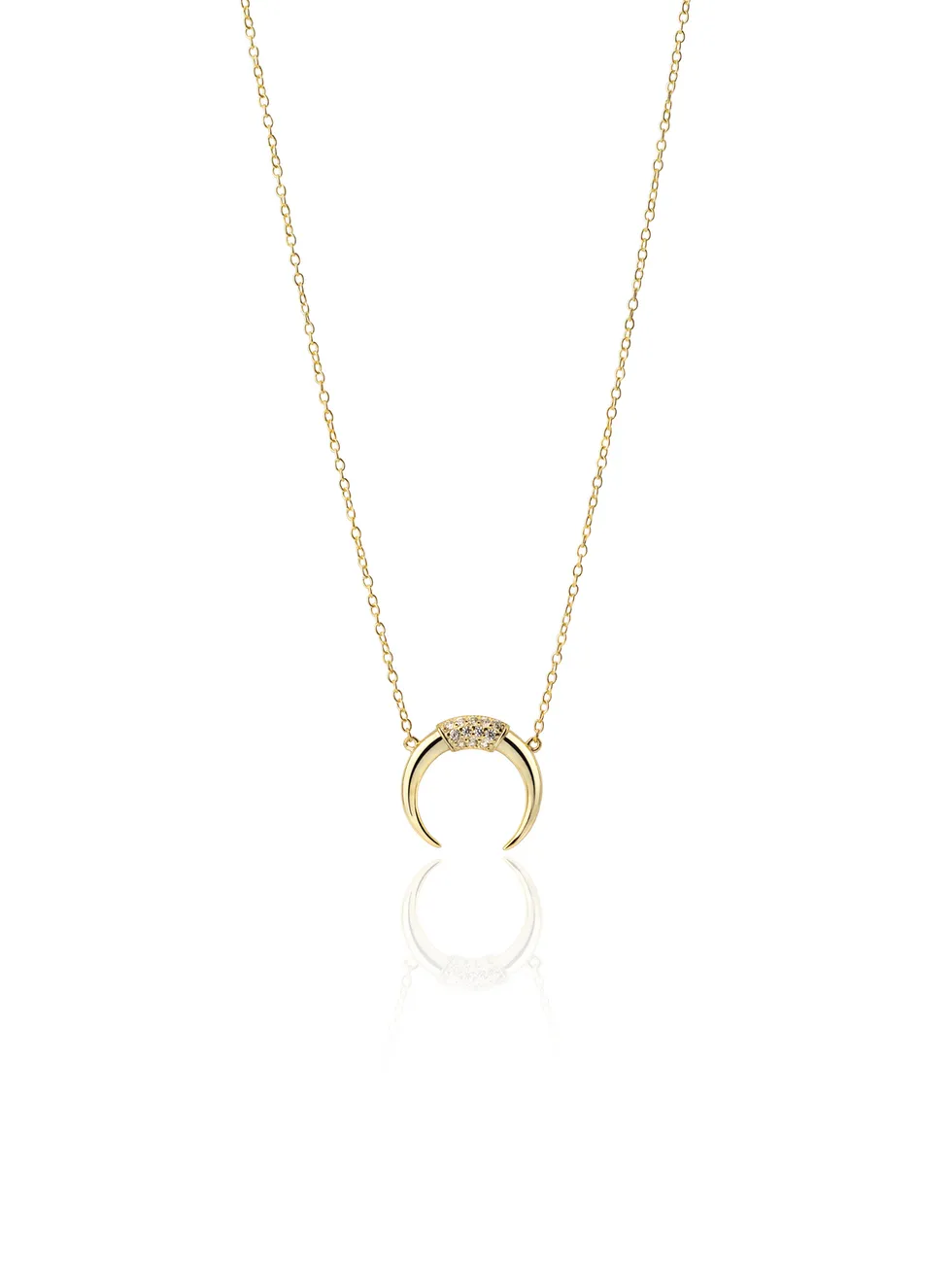 Collar LUNA INVERTIDA CZ oro