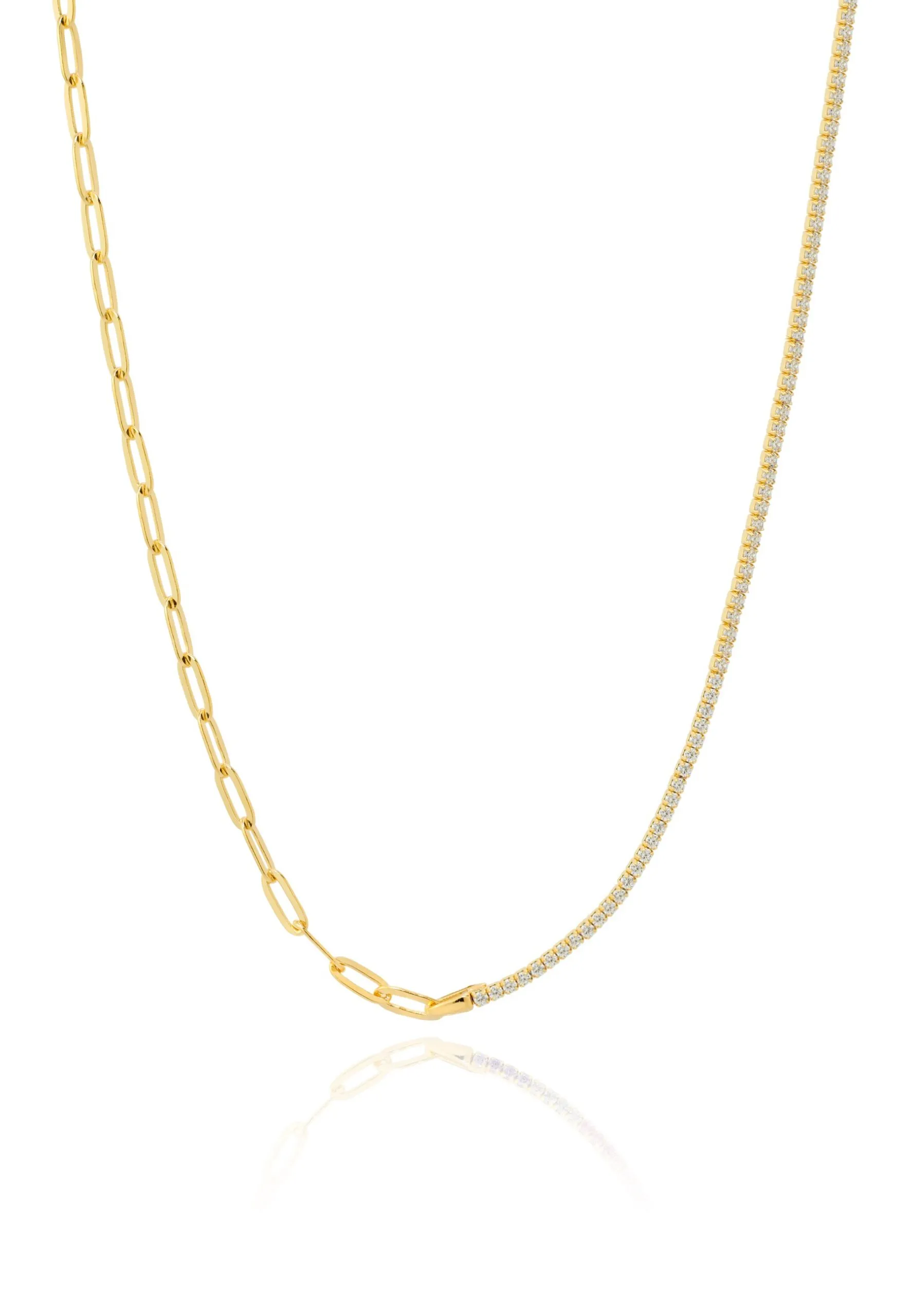 Collar TENNIS con circonitas plata de ley y baño oro