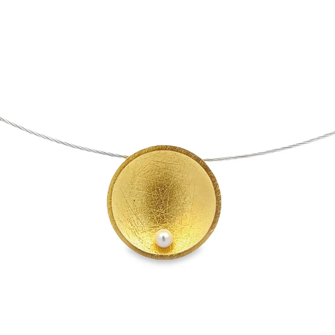 Collana con pendente in argento 925 e perla d'acqua dolce