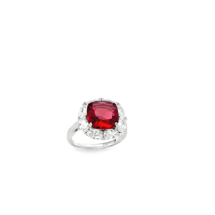 925 Silver Ring Square Zircons | Hypoallergenic