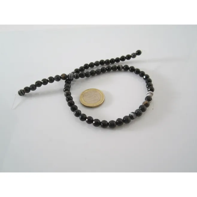 FILO DI PIETRE DURE ONICE STRIATA NATURALE SFACCETTATA MM. 6 LUNGO 39 CM.