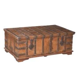 Indien Jodhpur 1880 grosse antike Truhe Kassette Box schwere Messingbeschlaege